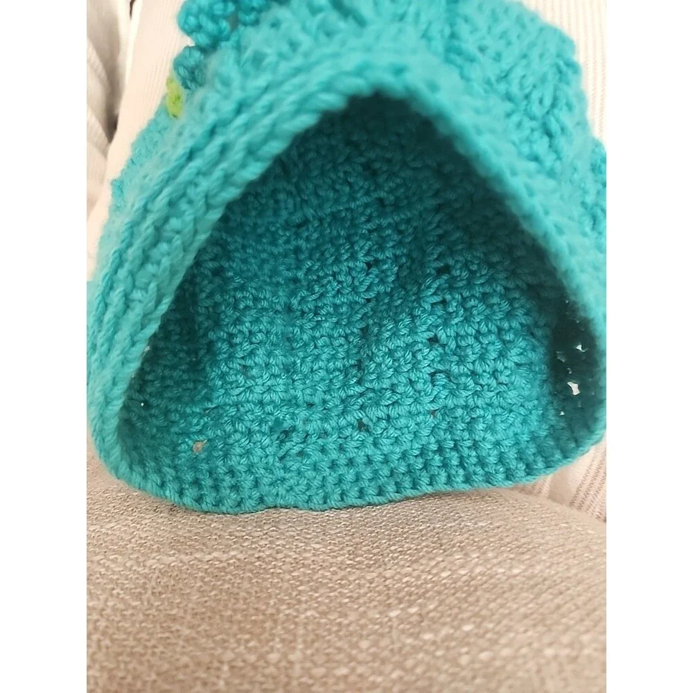 Winter Stocking Cap Crochet Beanie Hat With Flower. Handcrafted Winter Hat. Cute